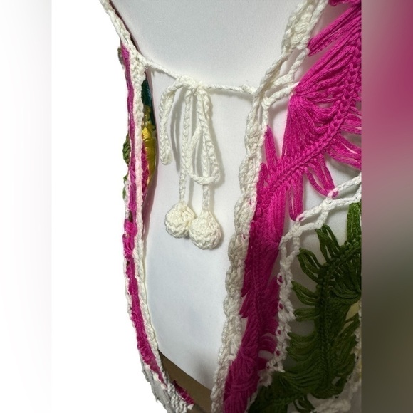 Boho Coachella Fringe Shawl Wrap Tie Crochet Tassels Macrame Style - Picture 7 of 15